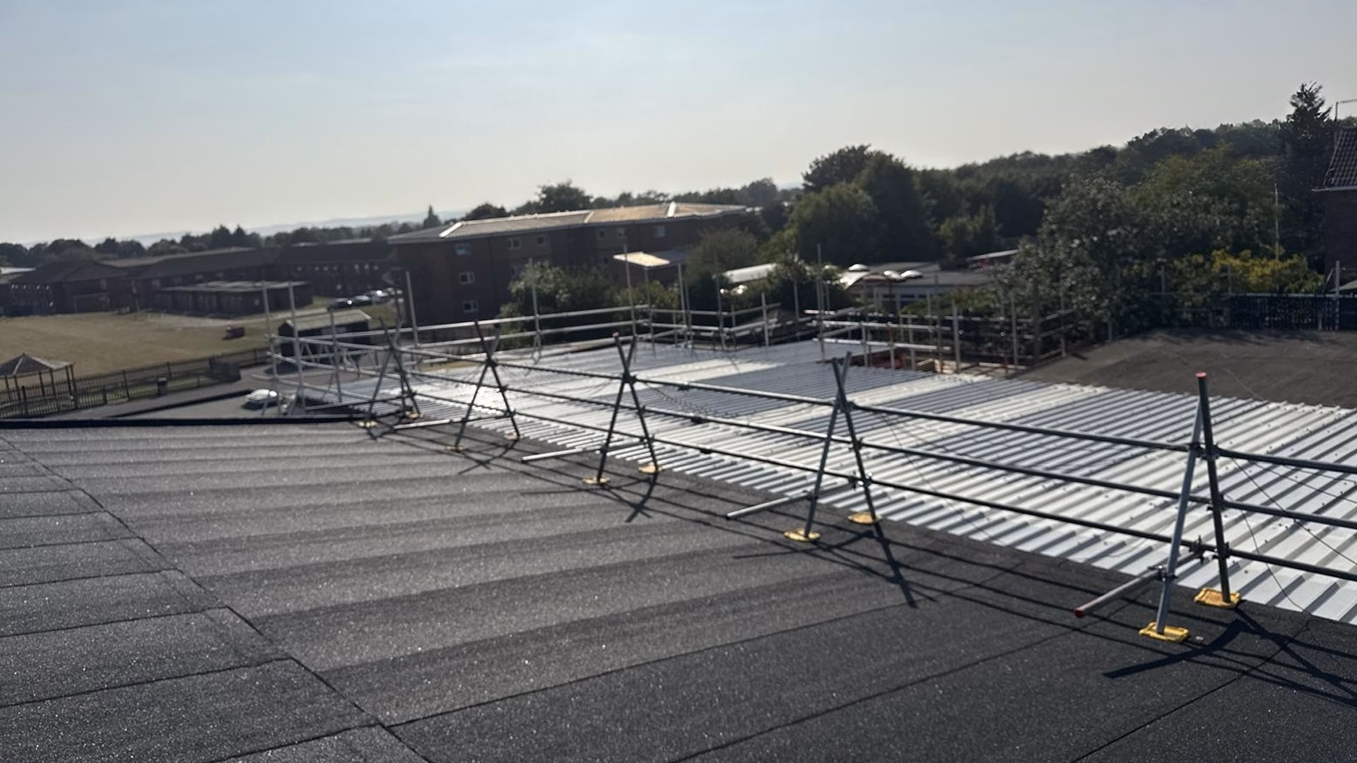 RAF Benson Primary school roof during refurbishment.