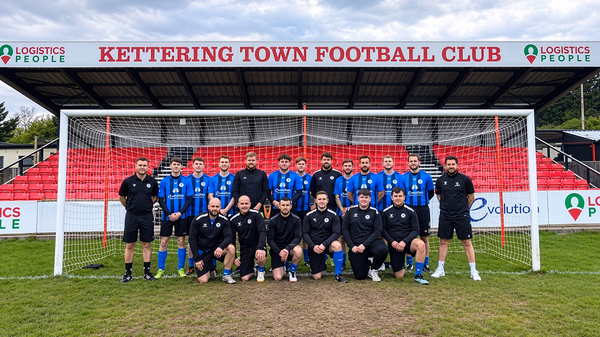 Burton Band Football Club on Kettering Town's football pitch
