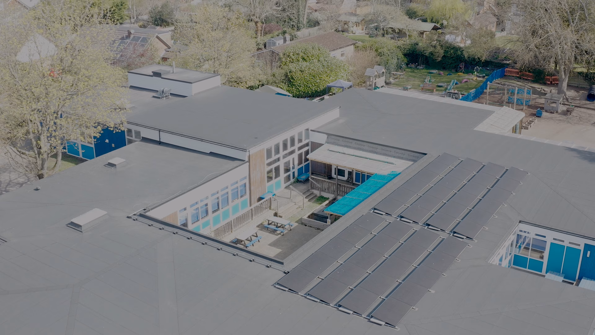 Aerial view of St Andrew's Primary School in Oxfordshire