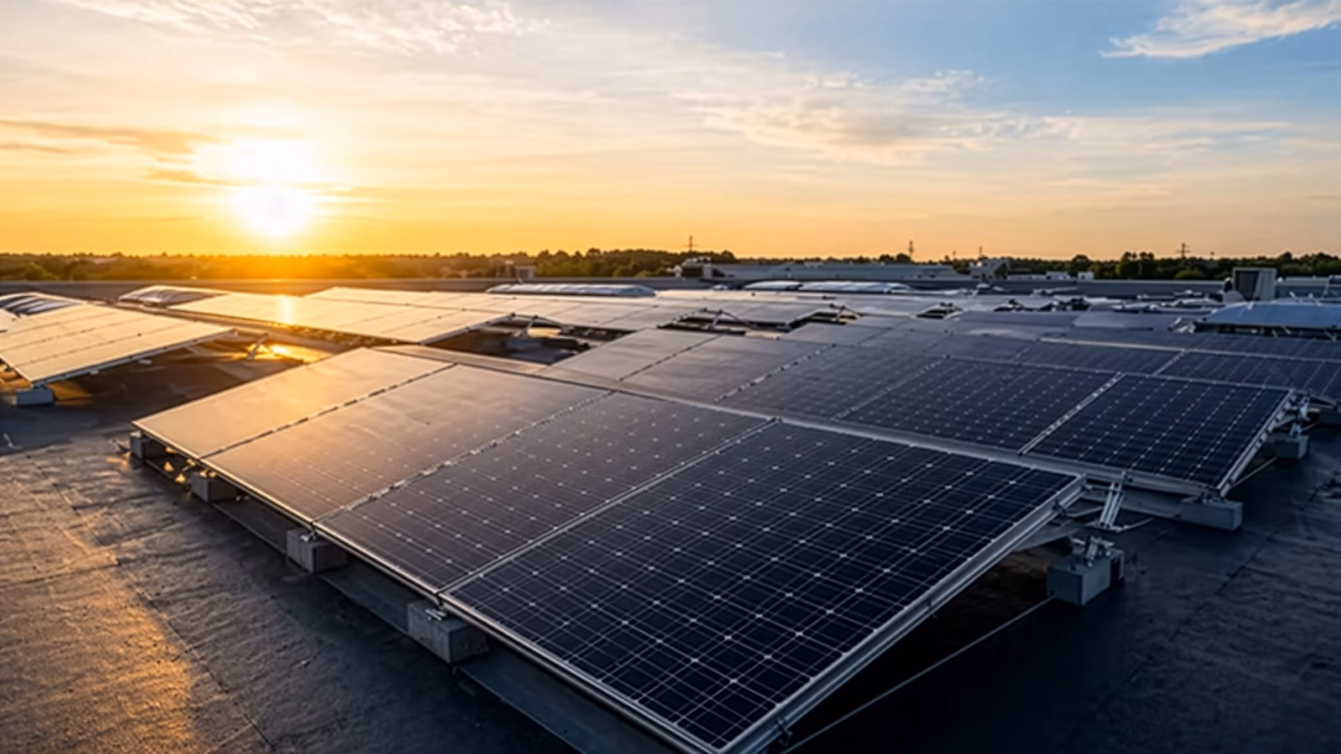 professional solar array on a rooftop.